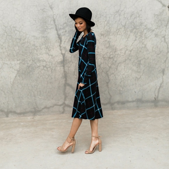 Plaid Pocket Swing Dress - Picture 2 of 3
